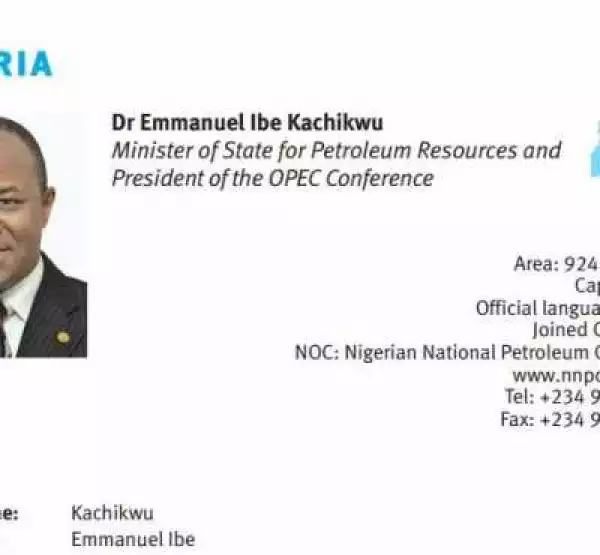 Photo: Kachikwu Replaces Alison-Madueke As OPEC President